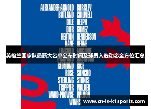 英格兰国家队最新大名单公布时间及球员入选动态全方位汇总